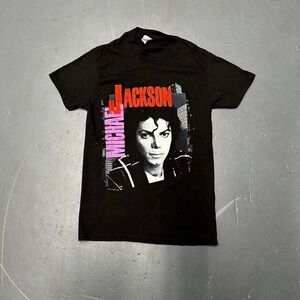 Vintage 80s 1988 Michael Jackson single stitch graphic music band graphic tshirt